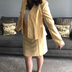 Vintage Sunshine Yellow Laura Ashley Skirt Suit Set